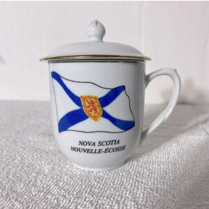 Vintage Canadian Collection Nova  Scotia Porcelain Lidded Mug Souvenir Mug